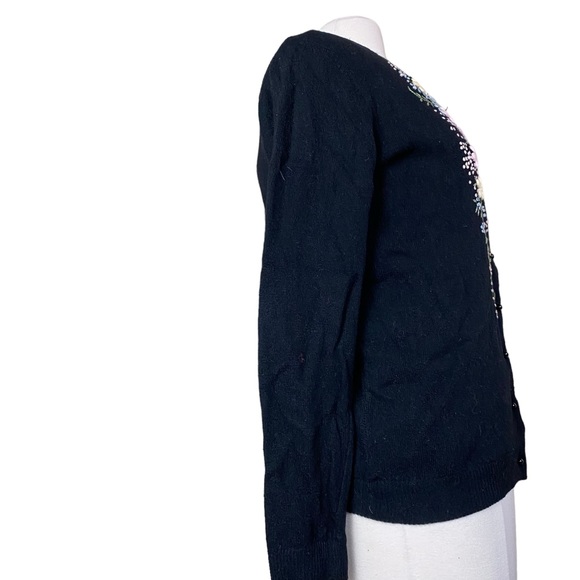 VTG Grannycore Lambswool Floral Cardigan Sweater 60’s/70’s Women’s Sz 42 - Picture 5 of 8